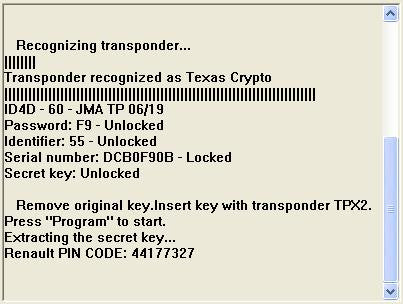 Software module 65 – Key copier for 4D Texas Crypto keys onto JMA TPX2 or CN2/CN5 or YS-01 transponders