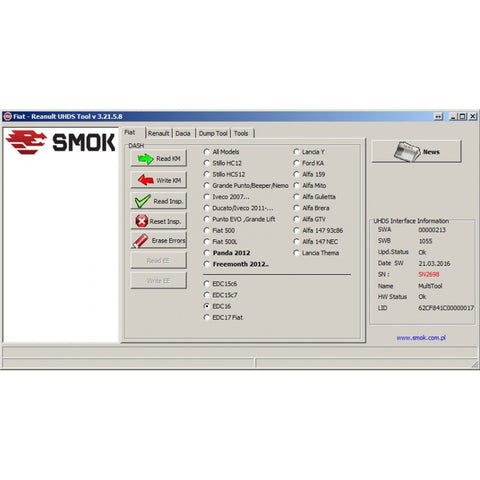 UHDS - FT0004 EDC16 (some models) OBD