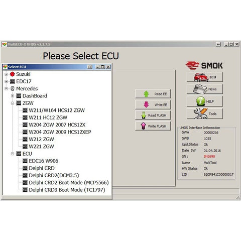 UHDS - EU0015 Mercedes ECU CRD2 (Delphi), CRD3, IAW 8Fx boot mode