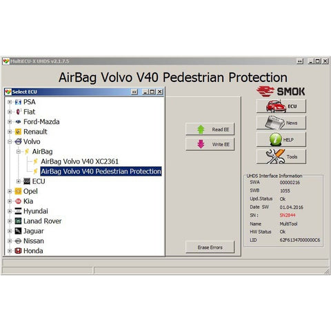 UHDS - EU0011 Volvo AirBag XC23xx Safety OBD