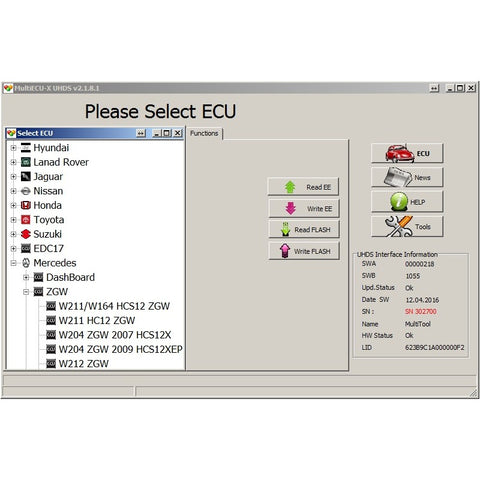 UHDS - MS0003 Mercedes W204 W212 change KM ,blockade KM EZS/DASH OBD