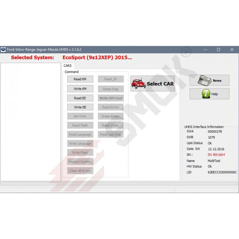 UHDS - FD0011 Ford EcoSport 2015-... change KM OBD