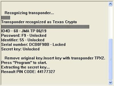 Software module 65 – Key copier for 4D Texas Crypto keys onto JMA TPX2 or CN2/CN5 or YS-01 transponders