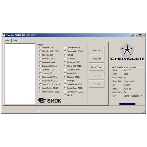 UHDS - Chrysler CAN change KM OBD (CRP1)