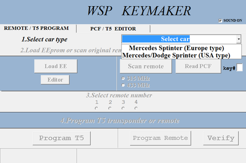 WSP (Sprinter W901-W902-W903-W904-W905) software update for MB Remote Keymaker-Two remotes included!